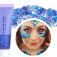 Blue Face Glitter,Sparkling Neon Outfit Party Holographic Sequins Paint Body Glitter Gel Makeup.(01# Blue)