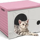 Plastic Outdoor Cat House Waterproof Feral Cat Shelter (Pink)