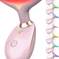 7 Color Face and Neck Massager Light Therapy, Red Light Based Facial Massager for Skin Care, Firming, Smoothing (Pink)