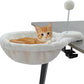 PAWZ Road Cat Bed for Desk with Interactive Plush Ball, 12 Inches in Diameter,Space-Saving Cat Desk Bed, White Cats Hammock for Table Supports Up to 40lbs, Medium