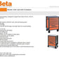 Beta RSC24 Heavy Duty Rolling Tool Cabinet, 8 Drawers, Orange, Ball Bearing Slides, Rubber Mat Liners, 5" Casters, Anti-Fall Edge Worktop, 1760 lbs Load Capacity, Made in Italy