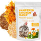 Pampered Chicken Mama Non-GMO Mealworm, Corn, Flax, & Herb Treat (10 Pounds) for Backyard Chickens, Healthy Layer Feed & Supplies for Pet Chickens Poultry Queen Treat for Hens