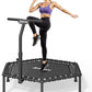 BCAN 51" Mini Hexagon Trampoline, Max Load 450 LBS Fitness Trampoline with T-Adjustable Handle Bar, Silent Bungees, Larger, More Stable, Quieter Exercise Rebounder for Adults Indoor/Garden Workout