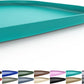 Silicone Pet Feeding Mat with Raised Edge for Food and Water, Dog Bowl Mats, Cat Bowls Placemat with High Lip for Floor Waterproof, Rubber Tray for Cats and Dogs 19 x 12 x0.7 Dark Turquoise