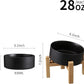 Black Elevated/Raised 15°Tilted Anti Slip Ceramic Dog Bowl for Small/Medium Breeds,Slanted Bulldog Big Face Pet Food Water Feeding Dish with Stand for Cats and Dogs (3.6 Cups/28 OZ)
