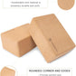 SNAKUGA Cork Yoga Block 2 Pack for Pilates, 4'' or 3'' Non-Slip & High Density Blocks for Meditation, Fitness and Stretching, Supportive and Flexibility Brick for Improve Poses Balance