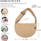 NATUYA Small Dog Carrier Sling Cat Sling, Adjustable Strap Comfy Stylish Puppy Pouch with Big Pockets for Travel Walking Subway (Brown,Adjust Strap-Canvas)