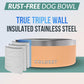 Coldest Dog Bowl - Anti Rust Metal, Non Slip, 3 Layers Insulated Stainless Steel Dog Bowls - Spill Proof & Heavy Duty - Water Bowl for Dogs, Cats & Pets, Dish Washer Safe (100 oz, Sahara Peach)