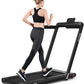 GYMAX Walking Pad, 2.25HP Dual Display Foldable Treadmill for Home with Remote/Smart App Control, Portable Compact Treadmill for Office Under Desk, Folding Running Machine for Small Spaces