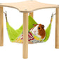 Guinea Pigs Hammock with Natural Wooden Stand - Hanging Hammock Bed for Piggies Chinchilla Hamster Bunny Ferrets Hiding Sleeping