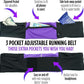 3 Pocket Adjustable Running Belt Waist Pack, Fanny Pack For Working Out With Sweat Resistant Backing, Holds All iPhone Models (Tie Dye/Black, Small/Medium)