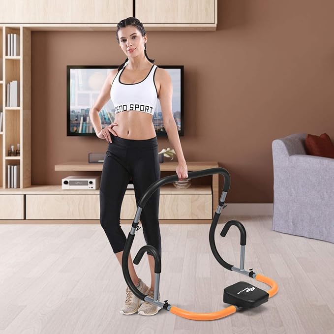 Goplus Ab Fitness Crunch, Portable Ab Roller for Core Strength, Sit Up, Abdominal Machine, Exercise Crunch Trainer Workout Exerciser for Home, Office, Gym
