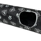 NFL Las Vegas Raiders Cat Tunnel Tube Toy with Plush Football Catnip and Feathers Collapsible Tunnel for Cats to Play, Peek and Hide, Sporty & Fun Cat Tunnel Toy with Team Logo All-Over Design!