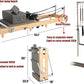 Pilates Reformer Machine, Wood Foldable Pilates Machine Equipment for Home Workout