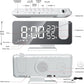 Projection Digital Alarm Clock for Bedrooms, Clock Radio on Ceiling, USB Charger Port, Temperature & Humidity Display, 7.3” Large Mirror LED Display,12/24H,Snooze,Dual Loud Alarm Clock- 4 Dimmer