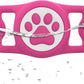IP68 Waterpoof Dog Airtag Holder, Stretchy Silicone Full Body Covered Apple Air Tag Holder for Dog Cat Collar Fit All Width Collar (Rose, 1 Pack)