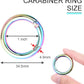 10Pack 1 Inch Metal Spring O Ring Clips Keychain, Round Carabiner Clips Keyrings Snap Hook Buckle, Purse Shoulder Bag Chain Ring Clip Replacement Paracord Keychain Lanyard Leather DIY Crafts (Rainbow)