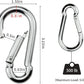 3 Inch Carabiner Spring Snap Hook Steel Clip Link Buckle Heavy Duty 8x80mm 10 Pcs for Outdoor Camping Hiking Hammock Swing, White