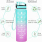 Enerbone Water Bottle, Leakproof BPA & Toxic Free, Motivational Water Bottle with Times to Drink and Straw, Fitness Sports Water Bottle with Strap for Office, Gym, Outdoor Sports