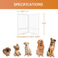 Full Metal Freestanding Dog Gate with Door, 36''Height Foldable Pet Dog Fence for Indoor & Outdoor, 2 Panels Extra Wide Free Standing TallDog Gates for Doorways,House,Stairs,Porch,Deck,Yard