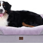 EHEYCIGA Memory Foam XXL Dog Bed for XLarge Sized, Extra Large Orthopedic Dog Sofa with Sides and Waterproof Liner, Washable Bolster Pet Couch with Removable Cover, 52x41x8 Inch, Purple