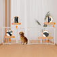 Full Metal Freestanding Dog Gate with Door, 24'' Height Foldable Pet Dog Fence for Indoor & Outdoor, 4 Panels Extra Wide Free Standing SmallDog Gates for Doorways,House,Stairs,Porch,Deck,Yard