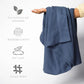 100% Cotton Herringbone Weave Blankets, 108"X90" King, Throw Blanket for Bed,All Season Cotton Blanket, Cozy Blanket,Throws Bed Blanket, Throw Blanket for Couch,Modern Home Decor -Navy Blue