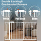 Safety Baby Gates for Doorway Stairs 43.5-48 Inch Extra Wide Child Gate for Kid Pet Dog Gate Indoor Pressure Mounted No Drill Baby Gate White