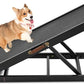 Dog Ramp, Adjustable Height Wooden Folding Pet Ramp for Bed, Couch,SUV-High Traction, Portable Paw Ramps for Small & Large Old Dogs & Cats - Furniture Quality