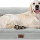 Orthopedic Dog Beds for Extra Large Dogs, Waterproof Dog Beds XLarge, Memory Foam Dogs Couch Beds with Comfy Bolster, Removable Washable Cover and Nonskid Bottom (X-Large,Grey White)