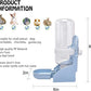 HERCOCCI PET Feeder and Water Bottle Set, Large Blue (500ml), Durable Hay Food Bin Feeder, Food Bowl, Gravity-Fed Water Dispenser for Rabbit, Guinea Pig, Chinchilla