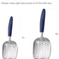 WePet Cat Litter Scoop, Aluminum Alloy Sifter, Kitty Metal Scooper, Deep Shovel with Diagonal Sifting Hole, Long Handle, Kitten Poop Lifter for Litter Box, Medium Size, Blue Handle
