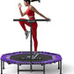 CLORIS 38in/48in Folding Trampoline - Max Load 220lbs / 450lbs Mini Trampoline Rebounder Trampoline for Adults with Adjustable Foam Handle, with safty Padded Cover Best Gift for Kids/Adult
