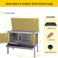 Aivituvin Outdoor Rabbit Hutch, Wooden Bunny Cages Indoor with Deeper Leakproof Tray - Upgrade with Metal Wire Pan
