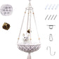 Macrame Hammock, Handwoven Boho Cat Swing with Hanging Kit for Indoor Outdoor Home Decor Hang on Wall Bed for Sleeping, Playing, Climbing and Lounging