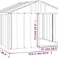 vidaXL Anthracite Dog House | Durable Galvanized Steel Construction | Outdoor Weather Resistant Roof | Open Entrance for Easy Access