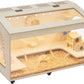 Hamster Cage Large 32 inch Guinea Pig Cages Hamster Cages Enclosure and Habitats Mice Rat Cage with Platform Openable Top Acrylic Sheets Wooden Chewproof Small Animal Cage for Hedgehog Mouse Gerbil