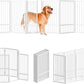 Full Metal Freestanding Dog Gate with Door, 36''Height Foldable Pet Dog Fence for Indoor & Outdoor, 8 Panels Extra Wide Free Standing TallDog Gates for Doorways,House,Stairs,Porch,Deck,Yard