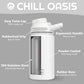 Chill Oasis Water Bottle | Compatible With Popular Flavor Cartridges | BPA Free, Leak Proof, Double-Walled Vacuum Insulated Stainless Steel, and Dishwasher Safe | Cold for 24 Hours (White, 12oz)