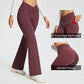 baleaf Women's V Crossover Flare Leggings with Pockets Yoga Pants High Waist Casual Workout Gym Bell Bottom Leggings