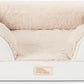 TOWN & COUNTRY EVERYDAY CuddleTown Comfy Solid Bolster Sofa Pet Bed, Supportive & Calming Egg Crate Foam, Non-Slip Bottom, Machine Washable Cover, Cream, Large 35"x25"x8"