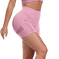 CHRLEISURE Women's 4 Packs Workout Gym Shorts, High Waisted Butt Lifting Scrunch Butt Seamless Booty Shorts