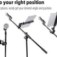 Aluminium Tablet Holder Mount for Spin Bike, iPad Mount Handlebar Clamp for Stroller, Golf Cart, Wheelchair, Scooter, Spin Bike, Music Mic Stand, Compatible with 6.5-12.9" Tablets