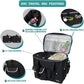 PetAmi Dog Travel Bag - Organizer with Food Container, Bowls & Accessories for Weekend Camping, Cat Diaper Bag (Black, Large)