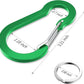 sprookber 3.2 Inch Aluminum Carabiner Clips D Ring, Caribeaner Spring Snap Hook with Keychain for Camping, Hiking, Gym & Outdoor Gear, Set of 10