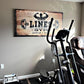 TAILORED CANVASES Personalized Gym Sign Wall Art Decor - Motivational Canvas s for Home Gym, Workout Room, Garage, Fitness Center - Workout Inspirational Posters - Kettlebell on Rustic, 20x10in