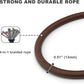 Rope Dog Leash with Two Handles, 6 Foot Heavy Duty Dog Leash with Aviation Aluminum Auto Locking Carabiner, Strong Nylon Pet Lead for Small, Medium, Large Dogs (Brown, 6FT-Two Handle)