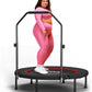 Rebounder Trampoline for Adults - 40" Foldable Mini Trampoline Fitness Rebounder with Adjustable U-Bar Handle, Max Load 350lbs,Stable Quiet Indoor/Outdoor Exercise Equipment