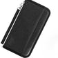 Real Leather Wallet RFID Family Passport Holder Waterproof Travel Essentials (All Black)
