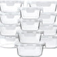 M MCIRCO 24-Piece Glass Food Storage Containers with Upgraded Snap Locking Lids,Glass Meal Prep Containers Set - Airtight Lunch Containers, Microwave, Oven, Freezer and Dishwasher,White